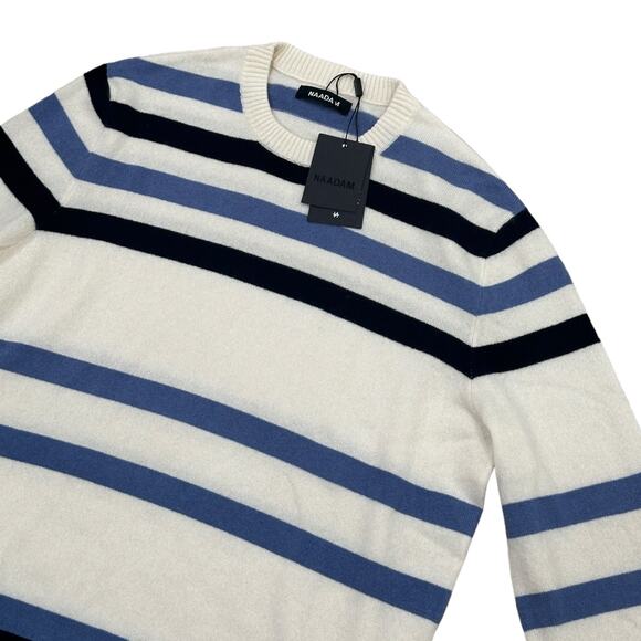 NWT NAADAM Cashmere Striped Crewneck Sweater - Picture 5 of 8